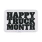Embroidered Happy Truck Month patch with black text on a white background
