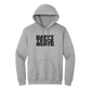Gray Happy Truck Month hoodie with black logo text on a white background
